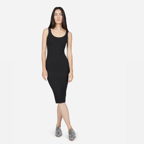 Everlane Black The E2 Ribbed Tank Midi Dress Sleeveless - Picture 2 of 14